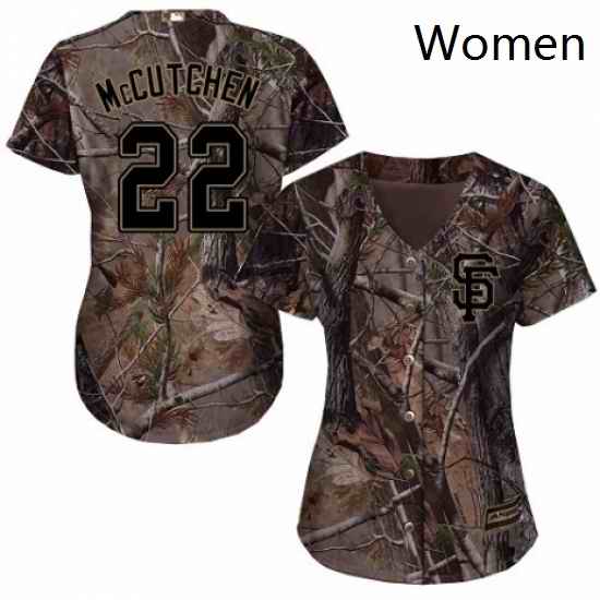 Womens Majestic San Francisco Giants 22 Andrew McCutchen Authentic Camo Realtree Collection Flex Base MLB Jersey